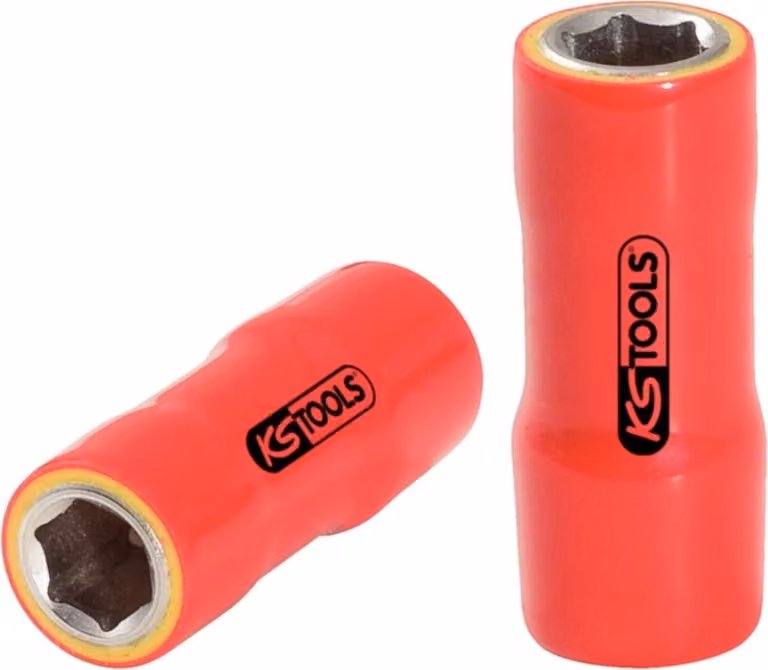 Vaso aislado KS Tools de 11 mm con encastre de 1/4 de pulgada en color rojo y fabricación de acero al cromo vanadio