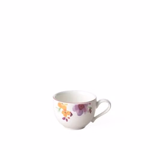 Taza de espresso Mariefleur Basic de Villeroy & Boch en porcelana, diseño floral, blanco y multicolor, 80 ml