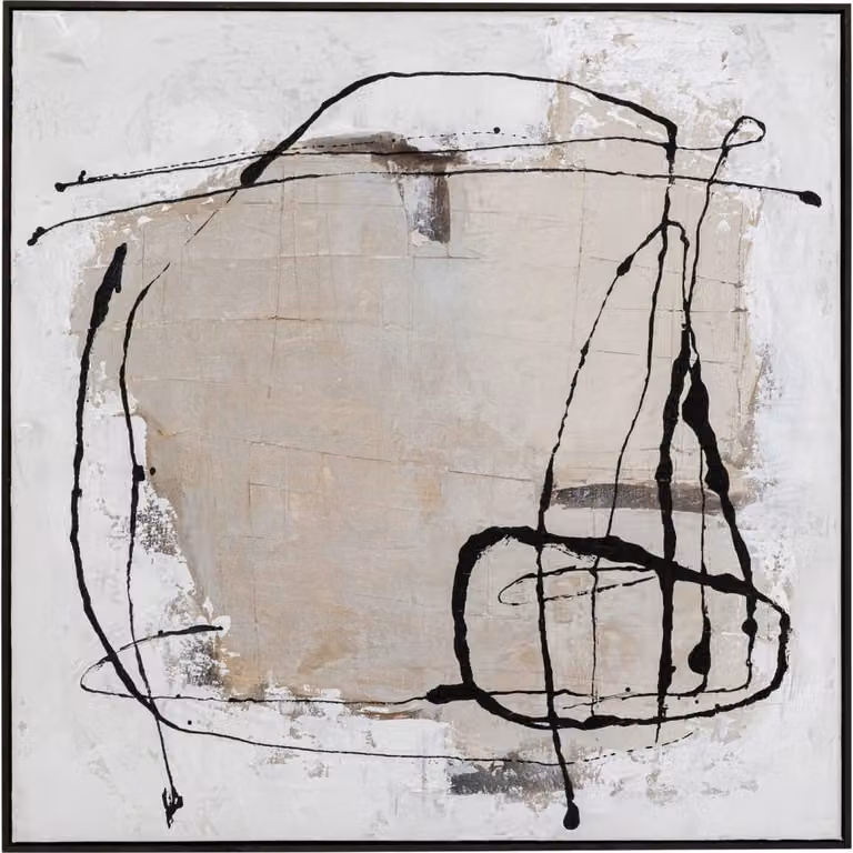 Cuadro moderno de tela gris de Kare Design, An/An/Al: 102 x 102 cm