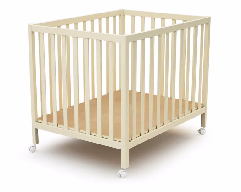 Parque infantil rectangular de madera Jurababy extensible en color blanco An/P/Al: 100 x 70 x 82,5 cm