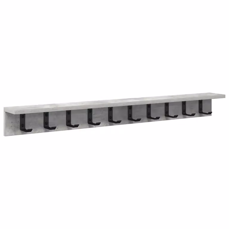Perchero de pared moderno vidaXL en color gris concreto con ganchos distribuidos