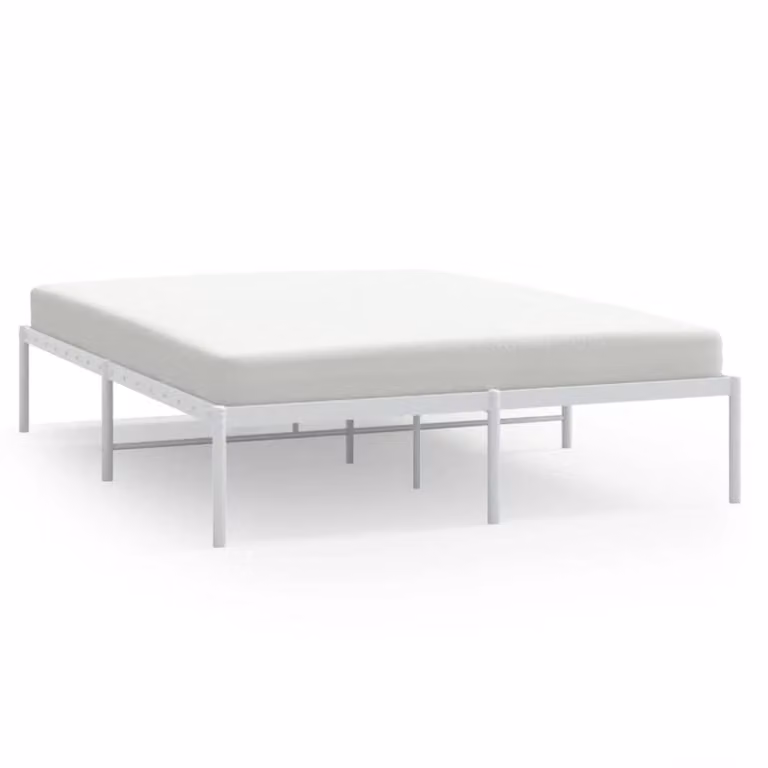 Estructura de cama matrimonial Maison Chic de metal en color blanco, An/P/Al: 160 x 200 x 166 cm
