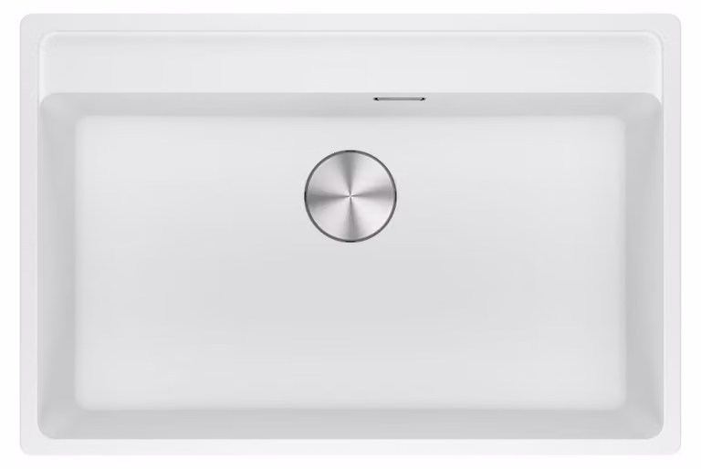 Fregadero de encastre Franke serie MARIS MRG 610-72 A, modelo 114.0658.308, compuesto de granito en color blanco, An/P: 76 x 51 cm