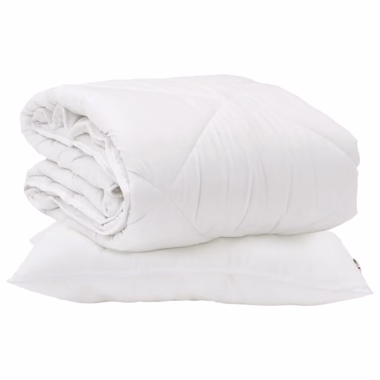 Set de edredón y 2 almohadas vidaXL de microfibra y algodón en color blanco para adultos