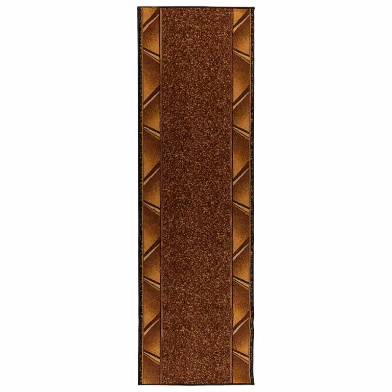 Alfombra Runner vidaXL FLORNES de tejido moderno en color marrón para pasillo