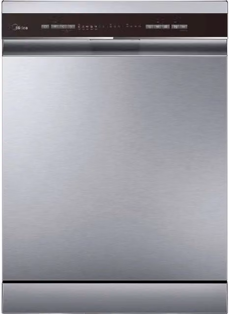 Lavavajillas Midea MDWPF1433CSS-W-EU de 14 servicios, color plata con acabado en acero inoxidable, conexión WiFi y sistema AquaStop, 60 cm