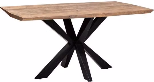 Mesa de comedor rectangular Wanderlust Deco de madera de acacia y metal con acabado color óxido, An/P/Al: 160 x 90 x 76 cm