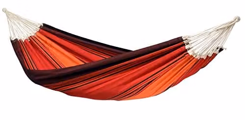 Hamaca Amazonas Paradiso de color terracota y rojo con soporte para adultos, An/P/Al: 360 x 175 x 25 cm