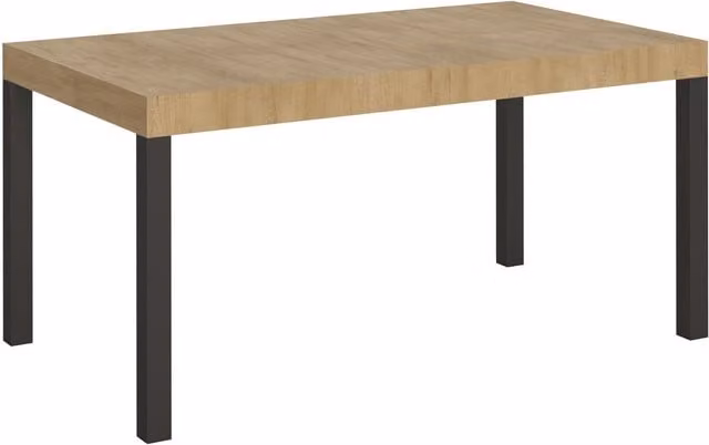 Mesa extensible Itamoby Everyday de diseño moderno en roble natural y estructura antracita, An/P/Al: 90 x 160/264 x 77 cm