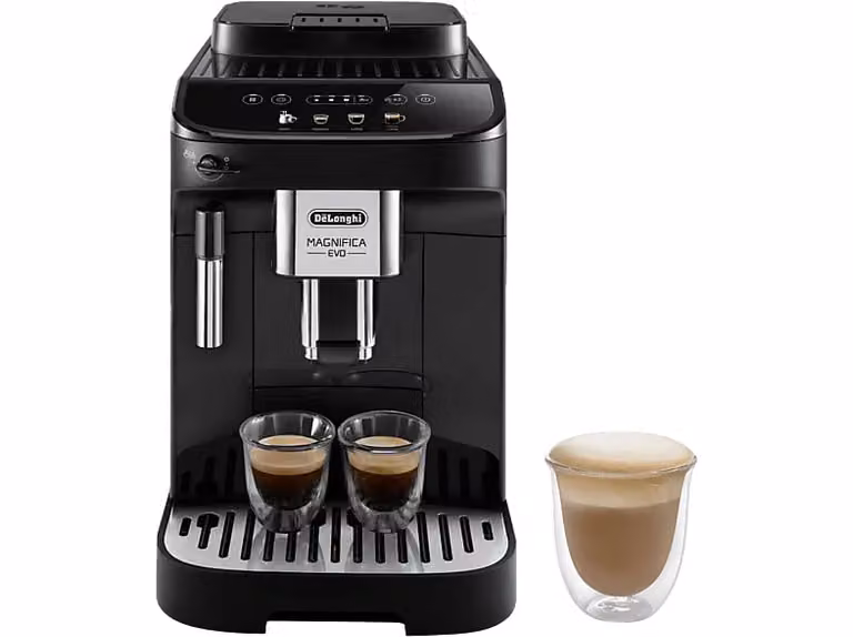Cafetera superautomática De'Longhi Magnifica EVO ECAM290.21.B en negro con molinillo integrado, pantalla táctil, sistema Thermoblock y vaporizador de leche