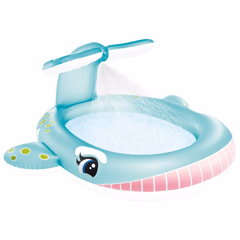 Piscina inflable Intex Whale Spray multicolor para niños con aspersor An/P/Al: 201 x 196 x 91 cm