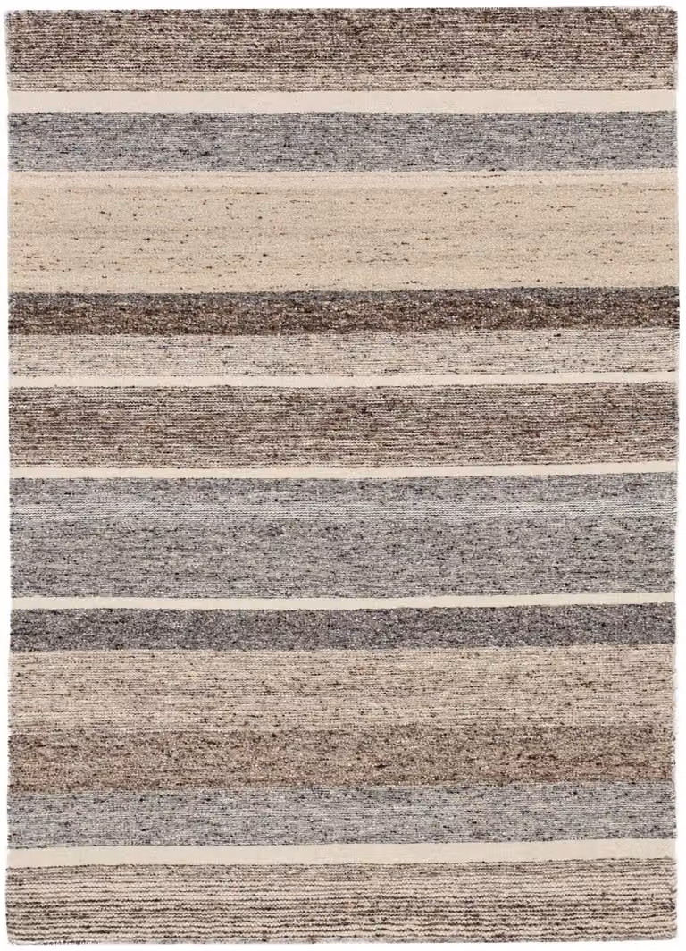 Alfombra de lana y yute de theko, tejida a mano, color beige, An/P: 250 x 350 cm