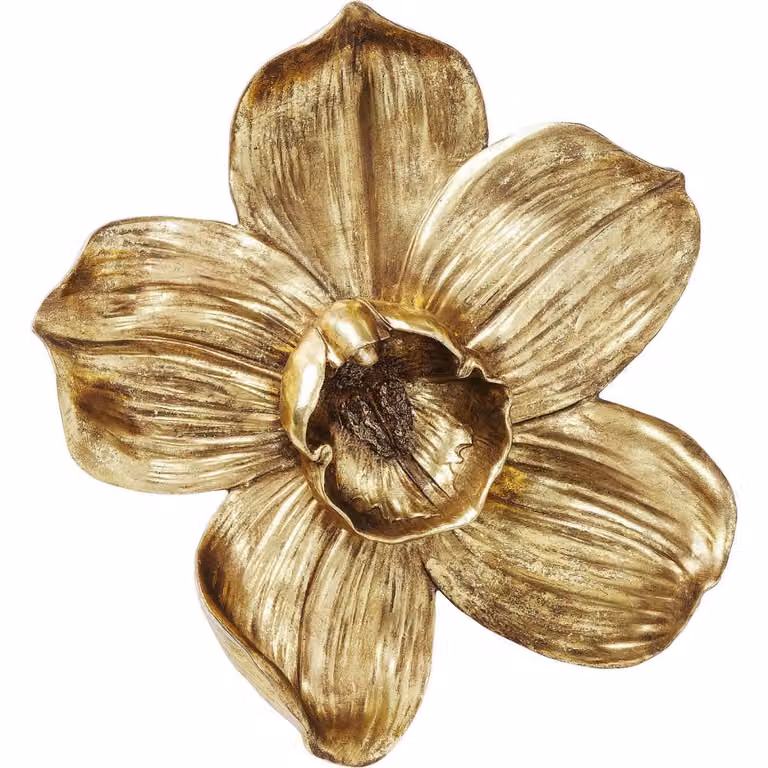 Decoración de pared de orquídea floral de Kare Design en color oro, 44 cm