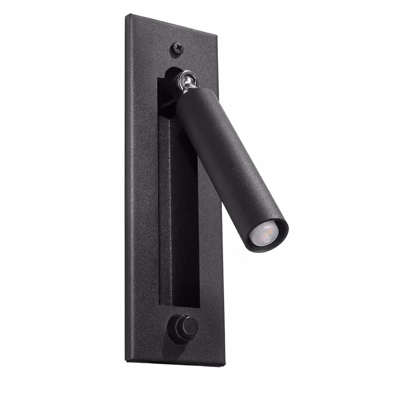 Aplique de pared Sollux Lighting ENIF en metal negro, diseño moderno con bombilla G9 de 12W, An/P/Al: 20 x 15 x 10 cm, IP20