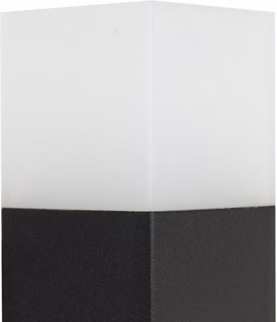 Bolardo de exterior Su-Ma Cube CB-830 BL en aluminio negro con casquillo E27 e IP44, Altura: 83 cm
