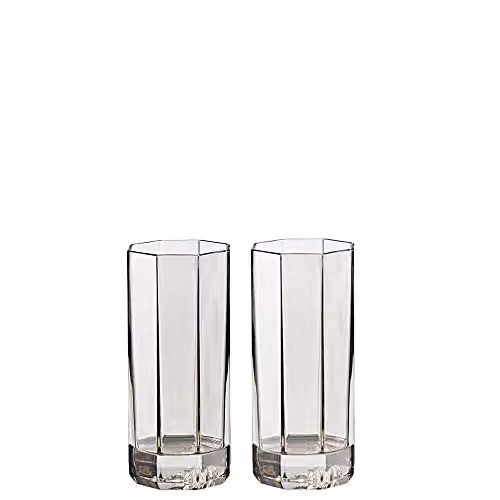 Juego de 2 vasos de cristal Versace Medusa Lumiere Haze en colores gris y negro de 250 ml