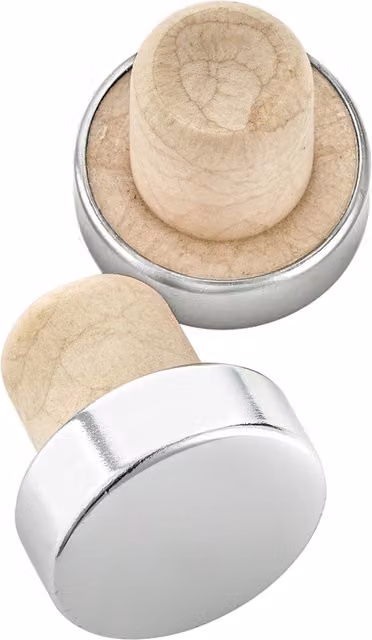 Juego de dos tapones de corcho Vinobile El Corte Inglés en color plata