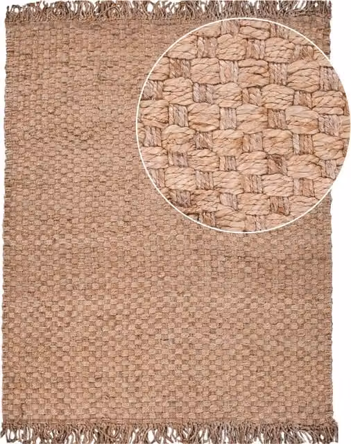 Alfombra de yute Sakira beige de estilo boho y diseño trenzado An/P/Al: 120 x 170 cm