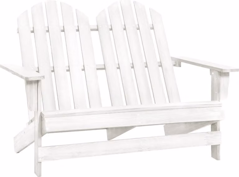 Silla Adirondack de jardín Syfax de 2 plazas en madera de abeto blanco