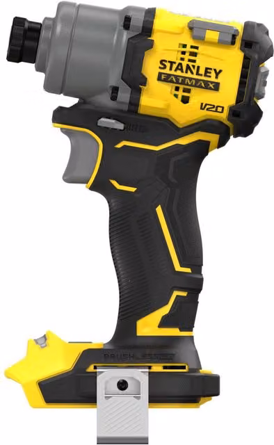 Atornillador de impacto a batería Stanley Fatmax 18V Brushless en color amarillo y negro sin batería