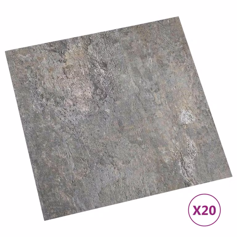 Tablones de suelo autoadhesivos vidaXL con efecto madera en color gris, pack de 20 unidades, An/An: 30,5 x 30,5 cm