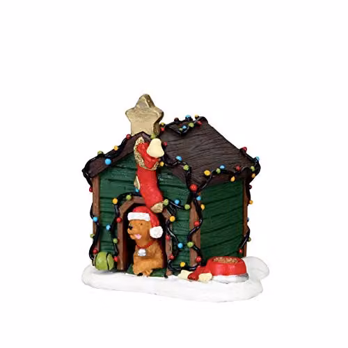 Casa de perro decorada multicolor de Lemax para mesa