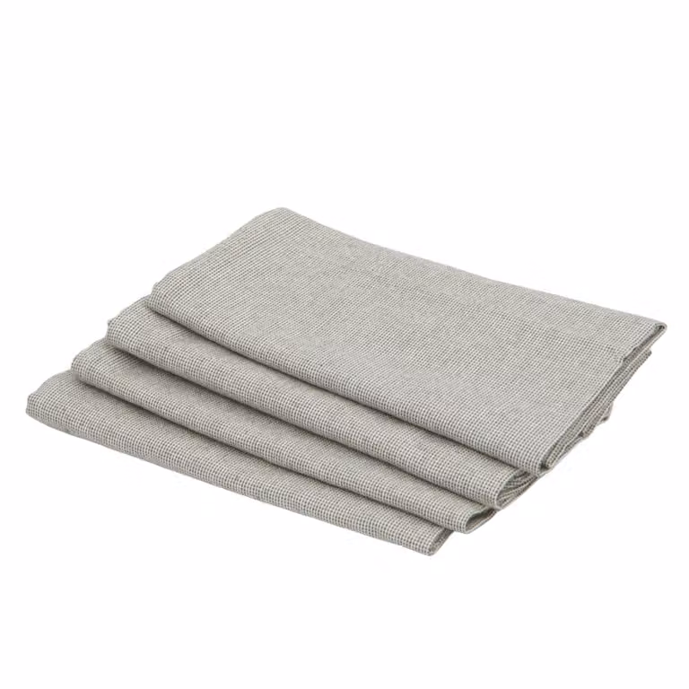 Set de 4 servilletas de algodón Febronie en color verde, An/An: 45 x 45 cm