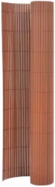 Valla de jardín de doble cara SYFAX en color marrón de PVC, An/Al: 300 x 110 cm