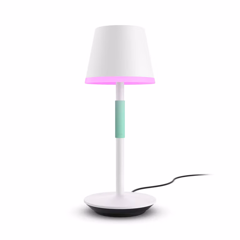 Lámpara de mesa portátil Philips Hue White & Color Ambiance Go Edición Especial en color blanco con tecnología LED RGB y batería recargable