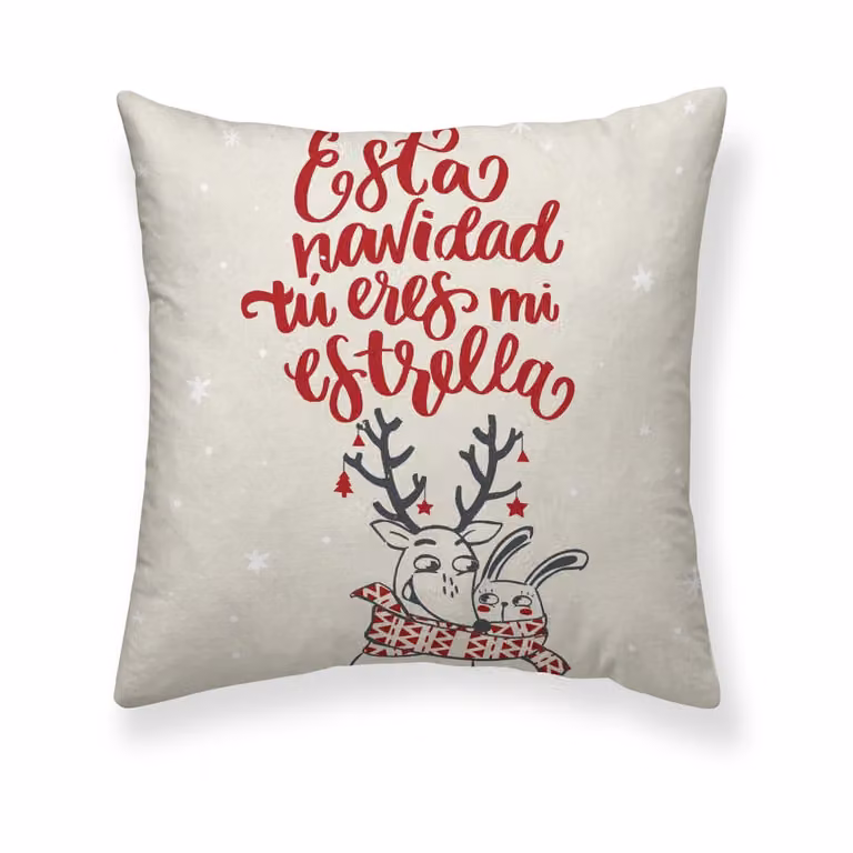 Funda de cojín de Navidad Decolores Home multicolor en 100% algodón, 50 x 50 cm
