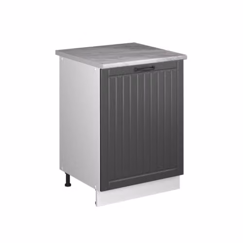 Mueble bajo para fregadero Vicco Fame-Line en gris oscuro y blanco con puertas de cierre suave, An/P/Al: 60 x 51,6 x 82 cm