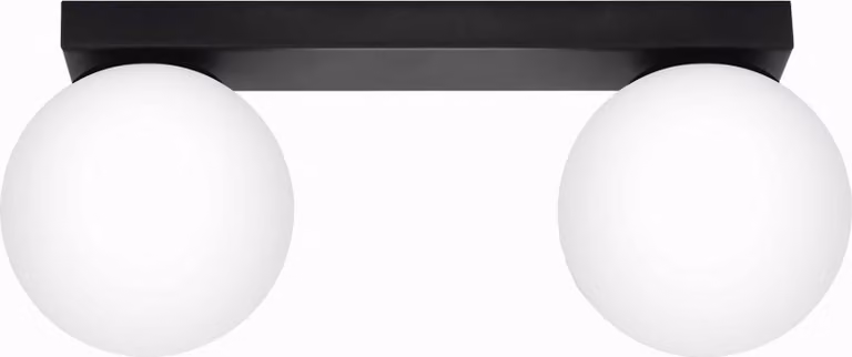Lámpara de techo moderna Sollux de esfera en metal y cristal disponible en blanco o negro con Alt: 15 cm y Diámetro: 34,5 cm