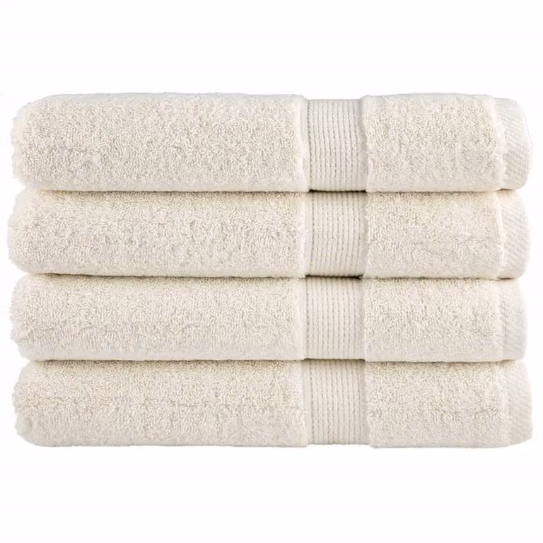 Pack de 4 toallas de sauna SOLUND de vidaXL en color beige, confeccionadas en algodón de rizo con gramaje de 600 gsm, An: 80 cm, Al: 200 cm