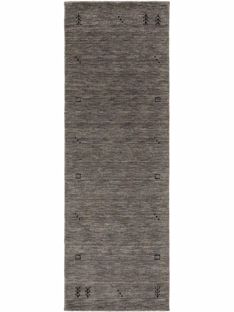 Alfombra de pasillo Benuta Gabbeh de lana gris An/P: 80 x 250 cm