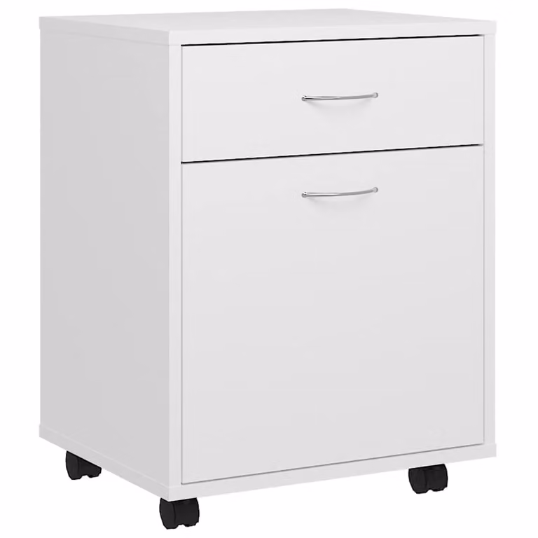 Armario rodante vidaXL de madera en color blanco con puertas y estantes An/P/Al: 45 x 38 x 54 cm