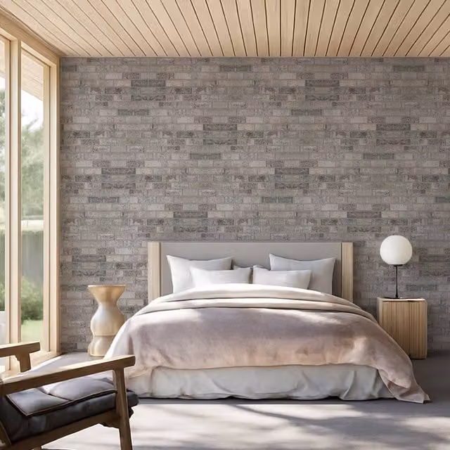 Set de 20 paneles de revestimiento de pared 3D WELLHOME con efecto piedra en colores blanco y marrón, fabricados en poliestireno, An/P: 100 x 50 cm (Cobertura total: 10 m2)