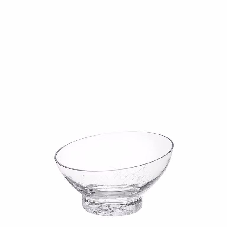 Cuenco decorativo de vidrio transparente Sia Deco con diseño orgánico y moderno, Diámetro: 24 cm