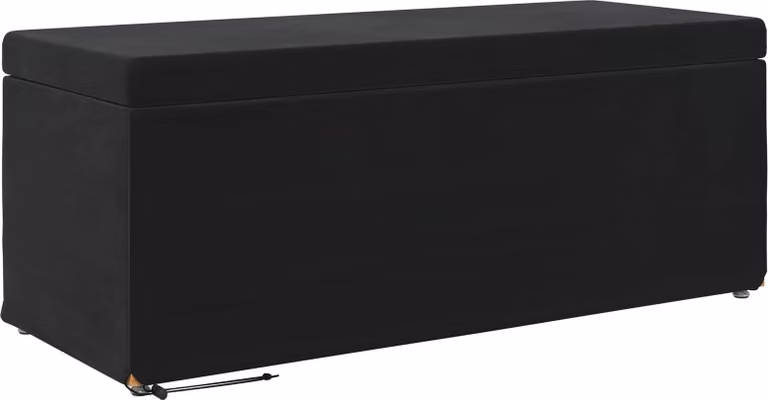 Taburete moderno Syfax de terciopelo negro y madera con estructura de madera, Al x An x P: 101 x 41 x 40 cm