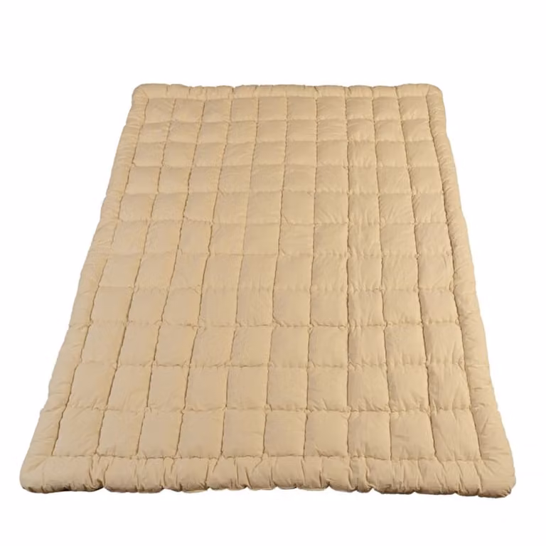 Topper de lana merina ecológica y algodón Reca Bedding color beige An/P: 140 x 190 cm