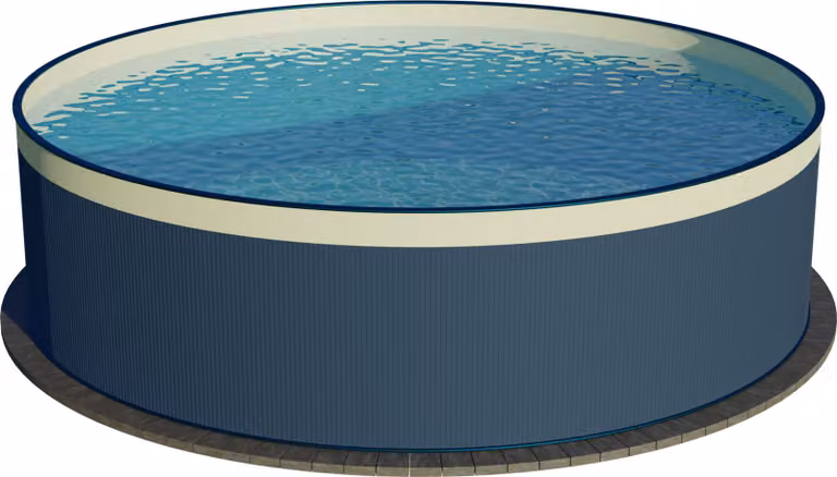 Piscina de pared redonda Planet Pool de acero color antracita con liner color arena, An/P/Al: 350 x 350 x 90 cm