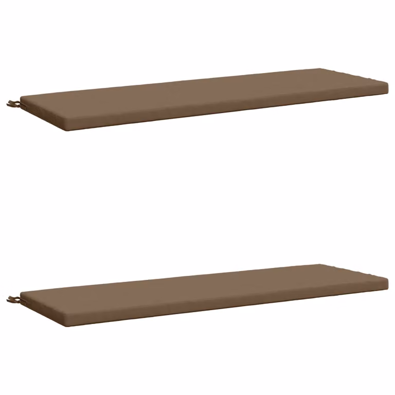 Set de 2 cojines para banco vidaXL SOEST de poliéster con funda lavable y resistente a los rayos UV en gris o marrón