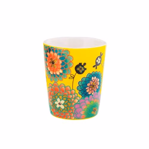 Taza de espresso Pylones Tazzina con diseño floral en porcelana, color amarillo, An/P/Al: 5,5 x 6,3 x 6,3 cm