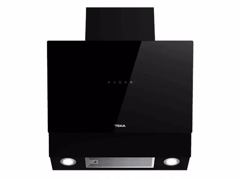 Campana decorativa Teka DVM 67370 TOS BK en color negro con extracción perimetral, 650 m³/h y Ancho: 60 cm