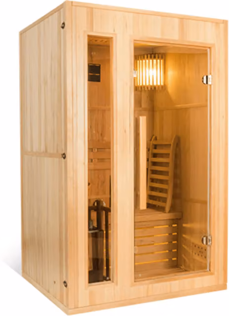 Sauna finlandesa de madera de abeto Harvia color marrón An/P/Al: 190 x 120 x 120 cm