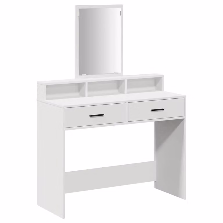 Mesa tocador moderna vidaXL de madera MDF en color blanco, An/P/Al: 100 x 41 x 140 cm