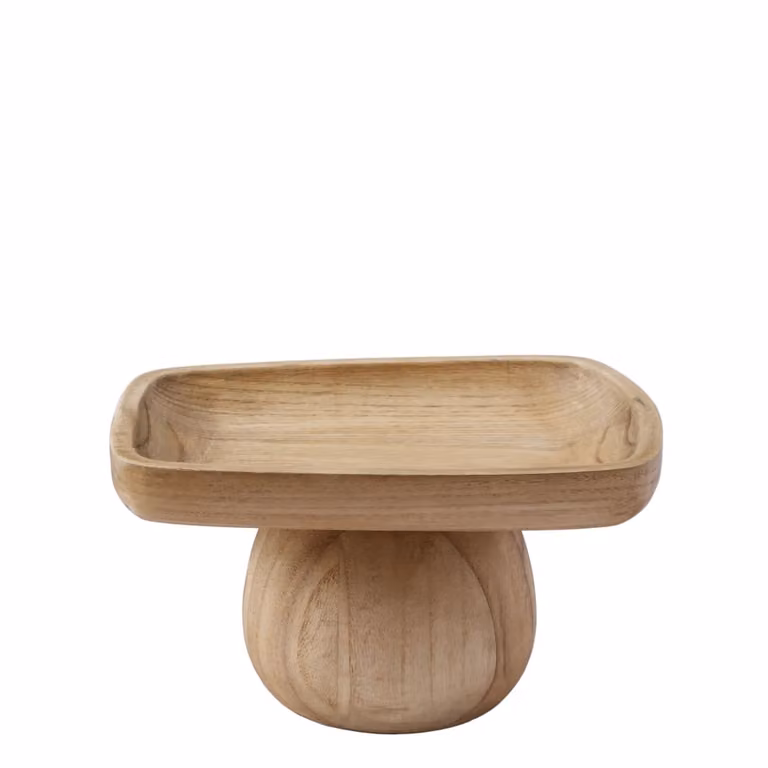 Bandeja decorativa cuadrada Sia Deco de madera en colores beige y marrón An/P/Al: 19,5 x 14 x 1,95 cm