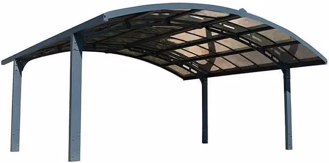 Carport doble Palram Arizona Breeze en color antracita con estructura de aluminio y cubierta de policarbonato An/Pr: 578 x 495 cm