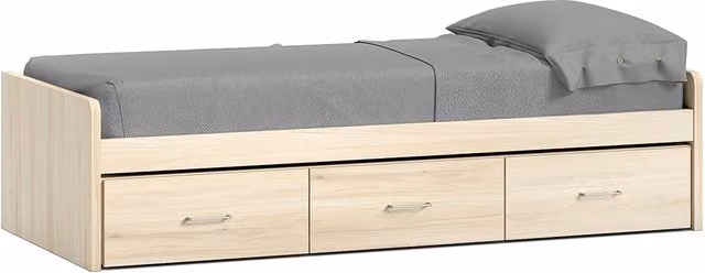 Cama individual Noel de El Corte Inglés con 3 cajones en color beige
