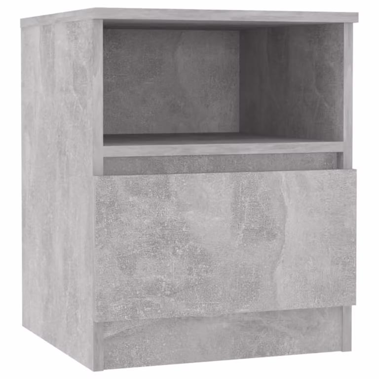 Mesita de noche moderna Maison Chic en madera MDF color gris hormigón An/P/Al: 40 x 40 x 50 cm