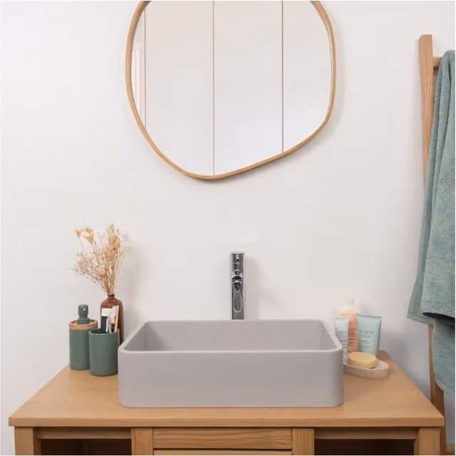 Lavabo sobre encimera rectangular Alan de MOB IN en hormigón gris, An: 50 cm, P: 32,5 cm, Al: 12 cm